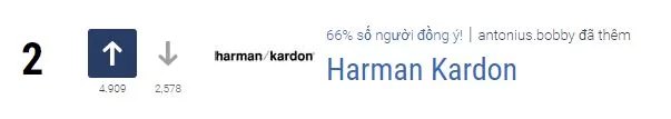 Loa Harman Kardon xếp hạng 2