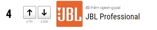 thương hiệu loa JBL Professional xếp hạng 4