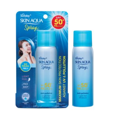 Kem chống nắng Sunplay  Skin Aqua cho da khô Anti Pollution Spray