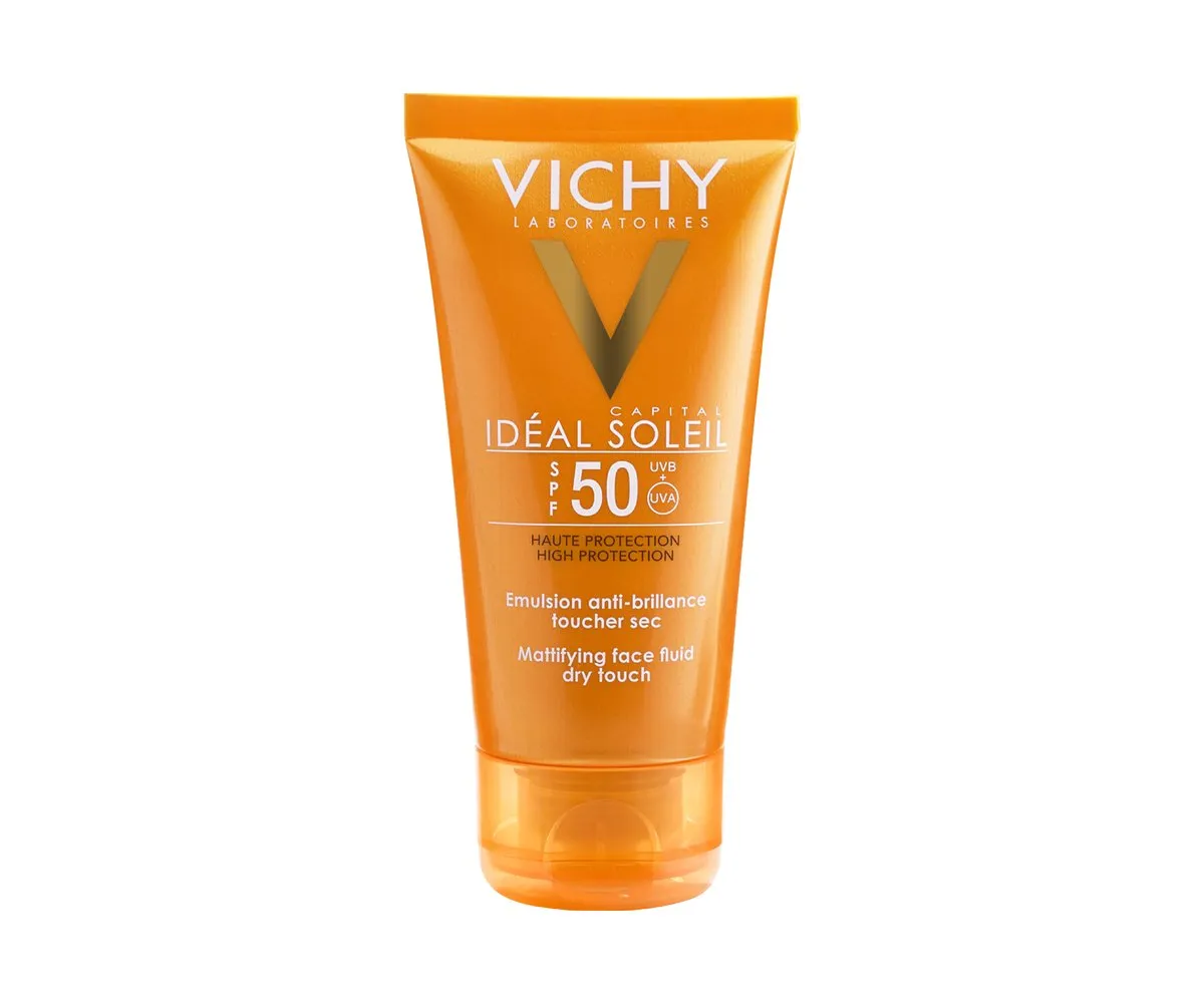 kem chong nang vichy ideal soleil mattifying face fluid dry touch spf50 uvbuva